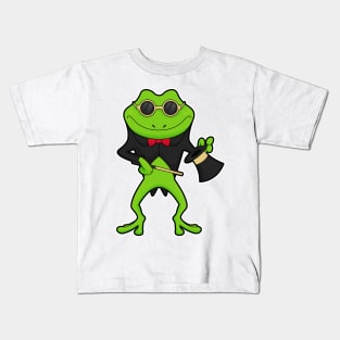 Frog as Magician with Magic wand & Hat Kids T-Shirt